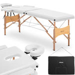 Stół łóżko do masażu drewniane przenośne składane Toulouse White do 227 kg białe w sklepie internetowym Hurtownia Przemysłowa