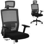Krzesło fotel biurowy siatkowy ergonomiczny z podparciem lędźwi i zagłówkiem maks. 150 kg w sklepie internetowym Hurtownia Przemysłowa