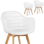 Krzesło kubełkowe skandynawskie z drewnianymi nogami nowoczesne maks. 150 kg 2 szt. BIAŁE w sklepie internetowym Hurtownia Przemysłowa
