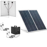 Zestaw solarny panele fotowoltaiczne falownik 2 lampy LED 1000 W 5/12/230 V w sklepie internetowym Hurtownia Przemysłowa