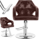 Fotel fryzjerski barberski kosmetyczny z podnóżkiem wys. 47-57 cm brązowy w sklepie internetowym Hurtownia Przemysłowa