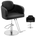 Fotel fryzjerski barberski kosmetyczny z podnóżkiem Physa WINSFORD - czarny w sklepie internetowym Hurtownia Przemysłowa