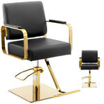 Fotel fryzjerski barberski kosmetyczny z podnóżkiem Physa OTLEY - czarny ze złotem w sklepie internetowym Hurtownia Przemysłowa