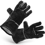 Rękawice spawalnicze ochronne skórzane MIG MMA TIG czarne - rozmiar L w sklepie internetowym Hurtownia Przemysłowa