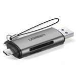 Uniwersalny czytnik kart SD micro SD na USB 3.0 i USB-C 3.0 szary w sklepie internetowym Hurtownia Przemysłowa