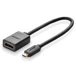 Kabel przewód przejściówka HDMI - micro HDMI 20cm czarny w sklepie internetowym Hurtownia Przemysłowa