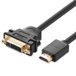 Kabel przewód adapter przejściówka DVI żeński - HDMI męski 22cm czarny w sklepie internetowym Hurtownia Przemysłowa