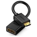 Przejściówka adapter kabel HDMI żeński - mini HDMI męski 4K 60Hz HEC ARC 22cm czarny w sklepie internetowym Hurtownia Przemysłowa