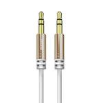 Rozciągliwy kabel przewód audio AUX mini jack 3.5mm sprężynka 150cm biały w sklepie internetowym Hurtownia Przemysłowa