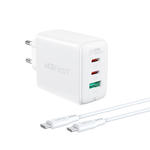 2w1 Ładowarka sieciowa 2x USB-C USB 65W + kabel USB-C biały w sklepie internetowym Hurtownia Przemysłowa