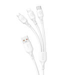 3w1 Kabel przewód USB-A do USB-C micro USB iPhone Lightning 480Mb/s 1.2m biały w sklepie internetowym Hurtownia Przemysłowa