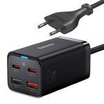 Szybka ładowarka sieciowa GaN3 Pro 2x USB-C / 2x USB 65W PD QC + kabel USB-C 1m czarny w sklepie internetowym Hurtownia Przemysłowa