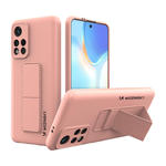Silikonowe etui z podstawką etui Xiaomi Poco M4 Pro 5G Kickstand Case różowe w sklepie internetowym Hurtownia Przemysłowa