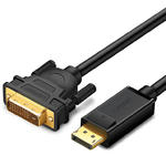 Kabel przewód DisplayPort - DVI 2m pozłacane wtyki czarny w sklepie internetowym Hurtownia Przemysłowa