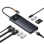 10w1 HUB Adapter USB-C do USB-C PD / 3x USB-A / 2x HDMI / RJ-45 / SD / TF czarny w sklepie internetowym Hurtownia Przemysłowa