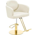 Fotel fryzjerski barberski kosmetyczny z podnóżkiem Physa WINSFORD - kremowo - złoty w sklepie internetowym Hurtownia Przemysłowa