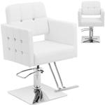 Fotel fryzjerski barberski kosmetyczny z podnóżkiem Physa COTTAM - biały w sklepie internetowym Hurtownia Przemysłowa