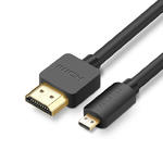 Kabel przewód Audio Video microHDMI - HDMI 2.0 1m czarny w sklepie internetowym Hurtownia Przemysłowa