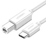 Kabel przewód do drukarki i skanera USB-C - USB-B 2.0 1.5 m biały w sklepie internetowym Hurtownia Przemysłowa