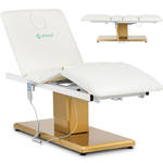 Fotel kosmetyczny do masażu tatuażu SPA 150 kg VITERBO - biało złoty w sklepie internetowym Hurtownia Przemysłowa