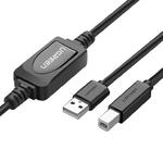 Kabel przewód do drukarki skanera USB-B - USB-A 2.0 10m czarny w sklepie internetowym Hurtownia Przemysłowa