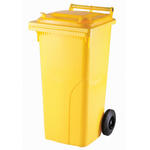 Pojemnik kubeł na odpady i śmieci ATESTY Europlast Austria - żółty 120L w sklepie internetowym Hurtownia Przemysłowa