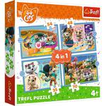 Puzzle 4w1 Kocia Ferajna 34612 Trefl w sklepie internetowym zabawkitotu.pl 