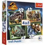 Puzzle 4w1 Groźne dinozaury. Jurassic World 34607 Trefl w sklepie internetowym zabawkitotu.pl 