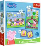 Puzzle 2w1 + memos Radosne chwile Świnka Peppa 93331 Trefl w sklepie internetowym zabawkitotu.pl 