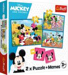 Puzzle 2w1 + memos Mickey and Friends 93344 Trefl w sklepie internetowym zabawkitotu.pl 