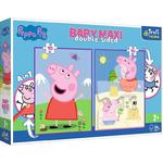 Puzzle dwustronne 2x10el BABY MAXI 4w1 Pogodny dzień Peppy. Peppa Pig 43001 Trefl w sklepie internetowym zabawkitotu.pl 