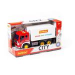 Polesie 93141 "City", samochód-ciężarówka inercyjny (ze światłem i dźwiękiem) (czerwono-biały) (w pudełku) w sklepie internetowym zabawkitotu.pl 