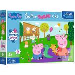 Puzzle 60el Super Shape XXL Świnka Peppa - Zabawy z braciszkiem 50011 Trefl Junior w sklepie internetowym zabawkitotu.pl 