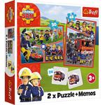 Puzzle 2w1 + memos Drużyna Strażaka Sama 93334 Trefl w sklepie internetowym zabawkitotu.pl 