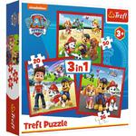 Puzzle 3w1 Wesołe pieski Psi Patrol PAW PATROL 34867 Trefl w sklepie internetowym zabawkitotu.pl 