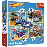 Puzzle 4w1 (35,48,54,70el) Pojazdy Hot Wheels Mattel 34627 Trefl w sklepie internetowym zabawkitotu.pl 