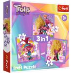 Puzzle 3w1 Poznaj wesołe Trolle Trolls 3 34870 Trefl w sklepie internetowym zabawkitotu.pl 