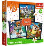 Puzzle 3w1 Poznaj Urocze Kociaki. 44 Cats 34865 Trefl w sklepie internetowym zabawkitotu.pl 