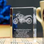 Motocykl 3D • personalizowana statuetka 3D średnia • GRAWER 3D w sklepie internetowym Kryształy3D.pl