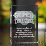 Odznaka 3D »Super Drużba« • personalizowany kryształ 3D • GRAWER 3D w sklepie internetowym Kryształy3D.pl