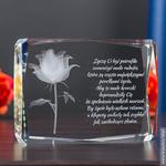 RÓŻA 3D Kwiat Miłości ♥ personalizowana statuetka 3D duża • GRAWER 3D w sklepie internetowym Kryształy3D.pl