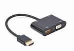 ADAPTER HDMI MĘSKI DO HDMI ŻEŃSKI + VGA ŻEŃSKI Z AUDIO + PORT ZASILANIA w sklepie internetowym Komidom