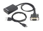 Adapter GEMBIRD A-VGA-HDMI-01 (HDMI F - D-Sub (VGA), Jack stereo 3,5 mm, USB 2.0 M; 0,15m; kolor czarny) w sklepie internetowym Komidom