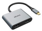 Przejściówka Akasa z USB-C na podwójne HDMI MST — 4K@60Hz, 4K@30Hz podwójne w sklepie internetowym Komidom