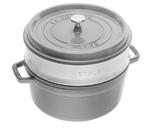 Garnek żeliwny okrągły z wkładem STAUB La Cocotte 40508-819-0 - 3.8 ltr. grafitowy w sklepie internetowym Komidom