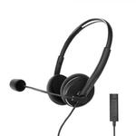 Energy Sistem Headset Office 2+ Czarny, wtyczka USB i 3,5 mm, regulacja głośności, wysuwany mikrofon na wysięgniku. Sistem Energetyczny | Zestaw słuchawkowy Office 2+ | Przewodowe słuchawki douszne w sklepie internetowym Komidom