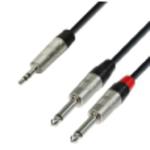 Adam Hall Cables K4 YWPP 0150 - Kabel audio REAN jack stereo 3,5 mm - 2 x jack mono 6,3 mm, 1,5 m w sklepie internetowym Muzyczny.pl