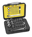 STANLEY zestaw bitów 1/4" PŁ, PH, PZ, TX, 6-KĄT, klucz grzechotka 1/4" 40PC 13-907 w sklepie internetowym Toptools