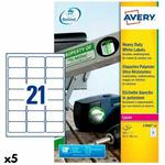 Emaga Etykiety do Drukarki Avery Biały 20 Kartki 63,5 x 38,1 mm (5 Sztuk) w sklepie internetowym emaga.pl