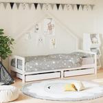 Emaga Rama łóżka dziecięcego z szufladami, biała, 80x200 cm, sosnowa w sklepie internetowym emaga.pl